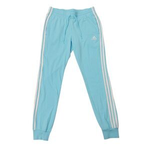 Adidas Joggers Pants Womens Small Blue Embroidered Athleisure Gym Running